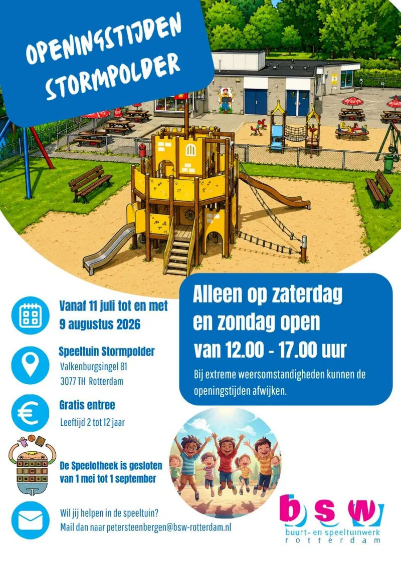 Openingstijden zomer 2026